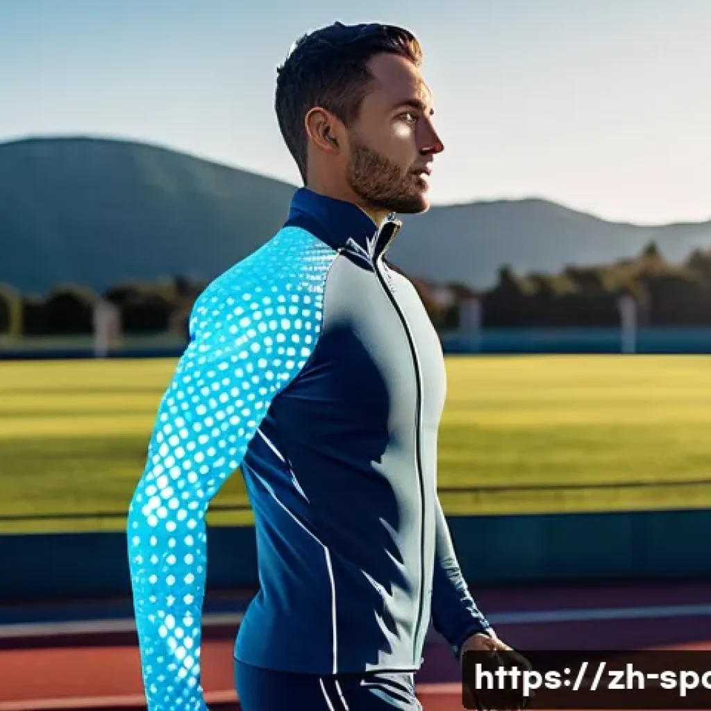 스포츠과학 박사 과정 - **Prompt:** A male marathon runner, mid-20s, in futuristic, sleek, form-fitting athletic wear (like ...