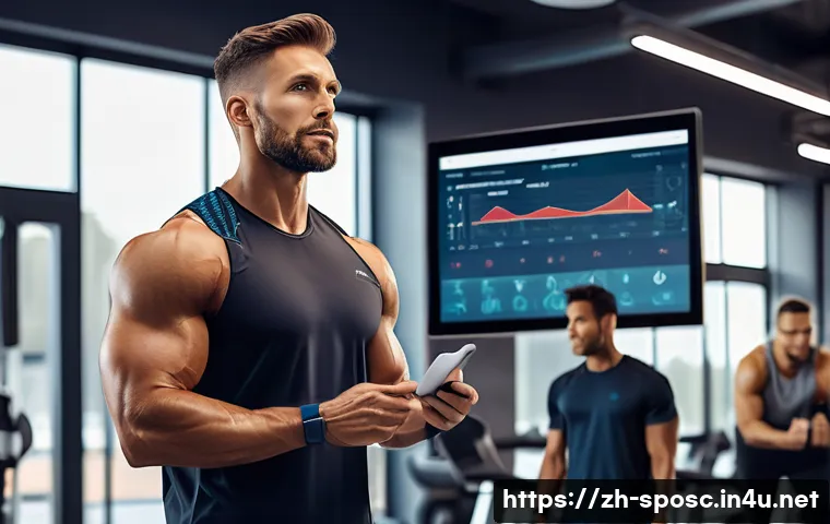 스포츠 과학 자격증 취득 - A professional fitness coach wearing modern sportswear and a fitness tracker, confidently demonstrat...